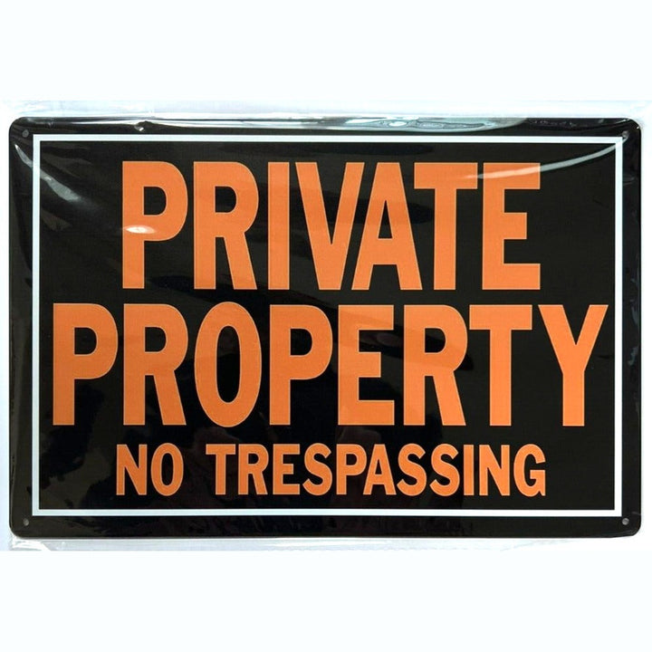 Private Property No Trespassing Metal Sign 12" x 8" Wall Art Home & Garden:Home Décor:Plaques & Signs Style Your Walls