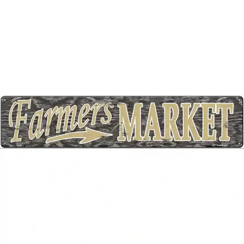 Farmers Market 18" x 4" Novelty Metal Sign Home & Garden:Home Décor:Plaques & Signs Style Your Walls