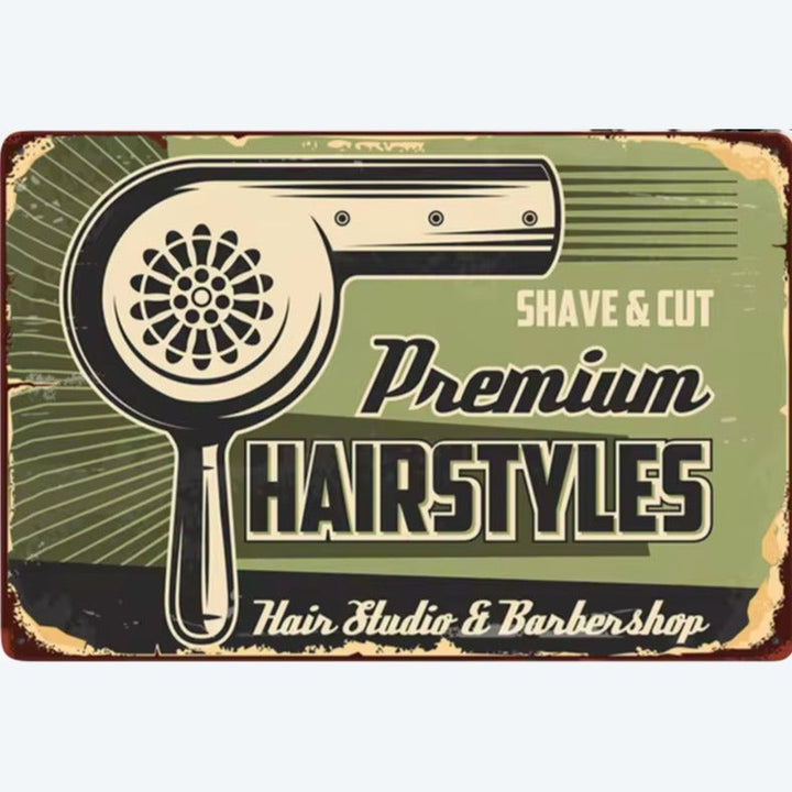 Barber Shop Premium Hairstyles Vintage Novelty Metal Sign 12" x 8" Wall Art Home & Garden:Home Décor:Plaques & Signs Style Your Walls