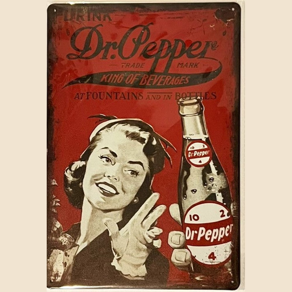 Dr Pepper King Of Beverages Vintage Novelty Metal Sign 8" x 12" Wall Art Home & Garden:Home Décor:Plaques & Signs Style Your Walls