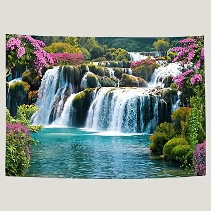 Tropical Landscape With Waterfalls Colorful Fabric Tapestry 90.5" x 70.8" NEW! Home & Garden:Home Décor:Tapestries Style Your Walls