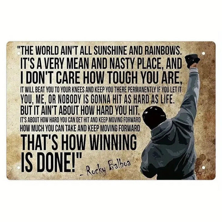 Rocky Balboa Quote "That's How Winning Is Done!" Novelty Metal Sign 12 x 8 Home & Garden:Home Décor:Plaques & Signs Style Your Walls
