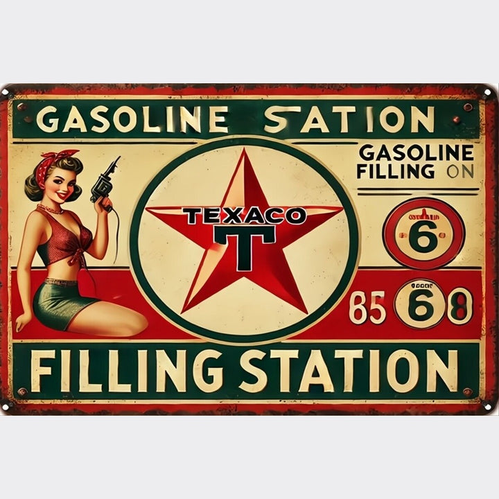 Texaco Gasoline Station Vintage Novelty Metal Sign 12" x 8" Wall Art Home & Garden:Home Décor:Plaques & Signs Style Your Walls