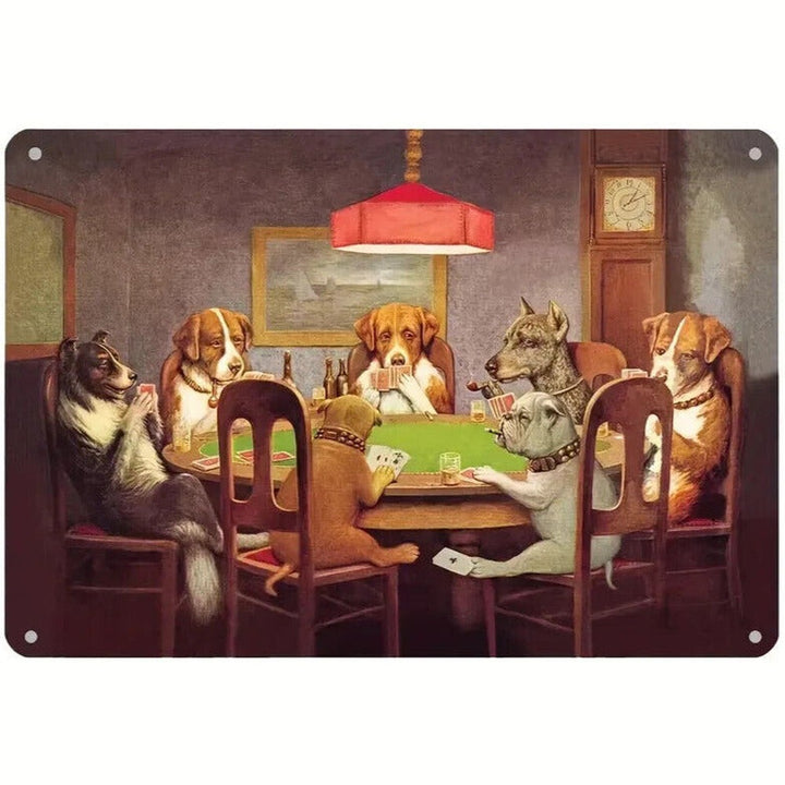 Dogs Playing Poker metal sign, 12 x 8 Wall Art Home & Garden:Home Décor:Plaques & Signs Style Your Walls