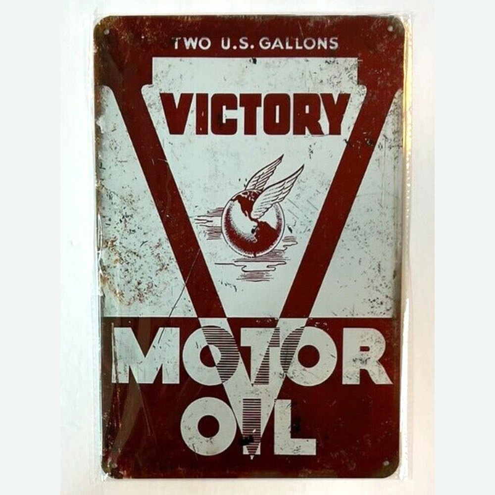 Victory Motor Oil Vintage Novelty Metal Sign 12" x 8" Wall Art Home & Garden:Home Décor:Plaques & Signs Style Your Walls