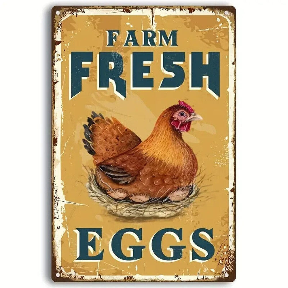 Farm Fresh Eggs Vintage Novelty Metal Tin Sign 8" x 12" NEW! Home & Garden:Home Décor:Plaques & Signs Style Your Walls