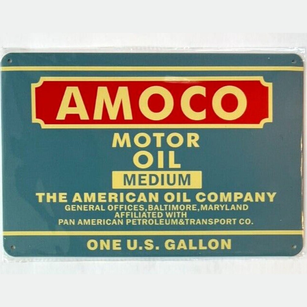 Amoco Motor Oil Vintage Novelty Metal Sign 12" x 8" Wall Art Home & Garden:Home Décor:Plaques & Signs Style Your Walls