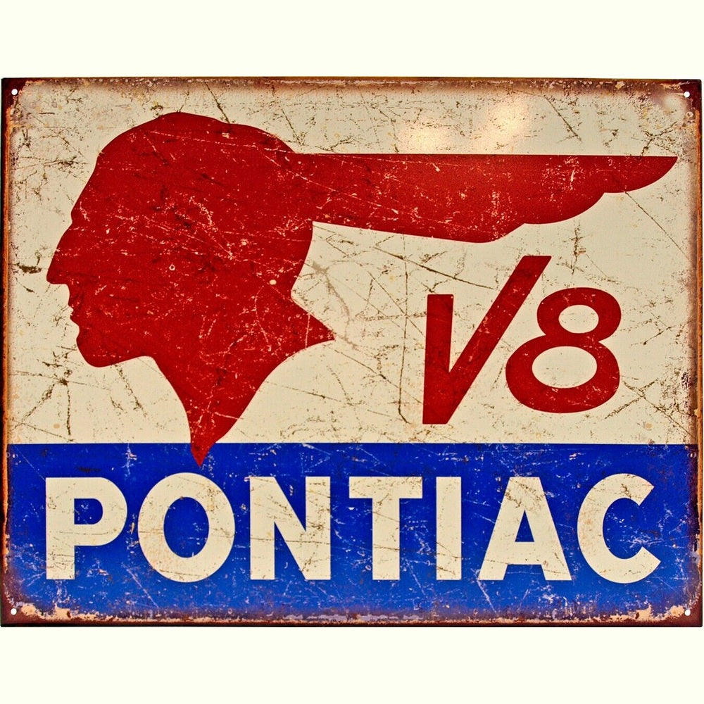Pontiac V8 Licensed Vintage Novelty Sign 16" x 12.5" NEW! Home & Garden:Home Décor:Plaques & Signs Style Your Walls
