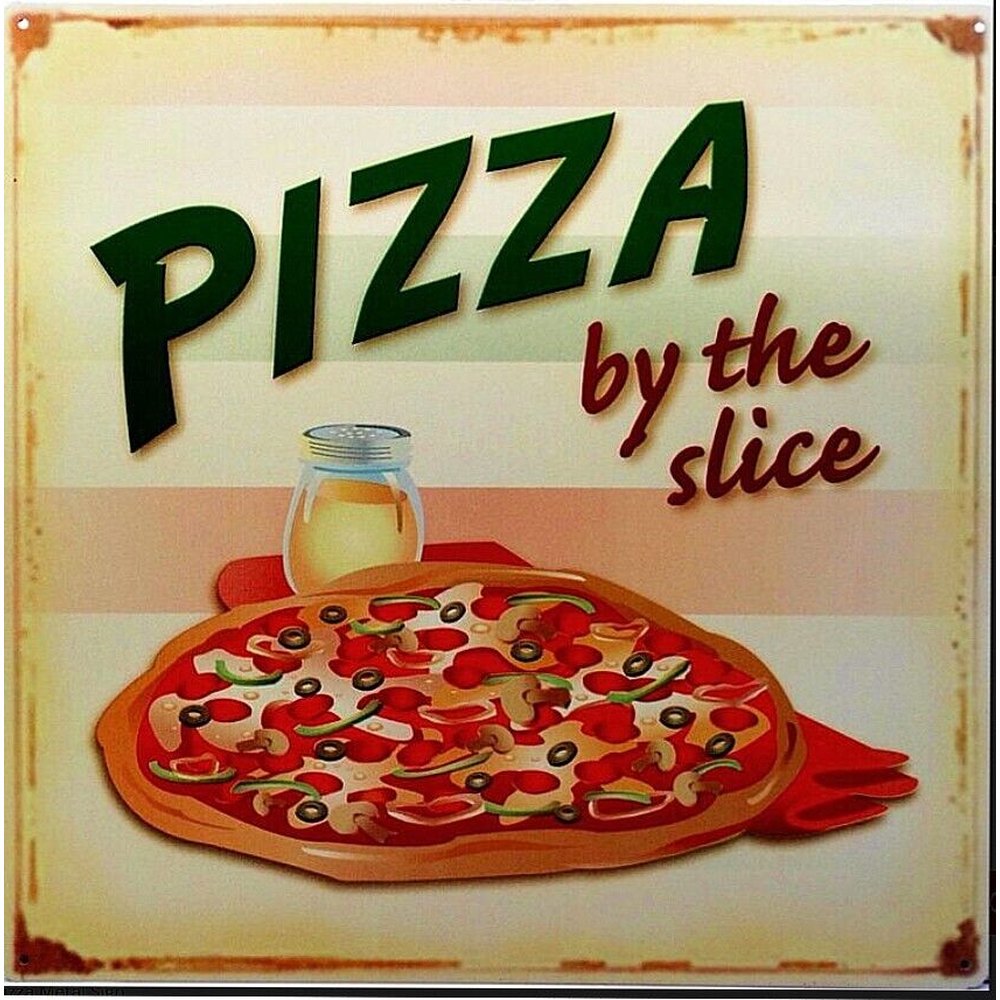 Pizza By The Slice Embossed Novelty Metal Sign 13.5" X 13.5" NEW! Home & Garden:Home Décor:Plaques & Signs Style Your Walls