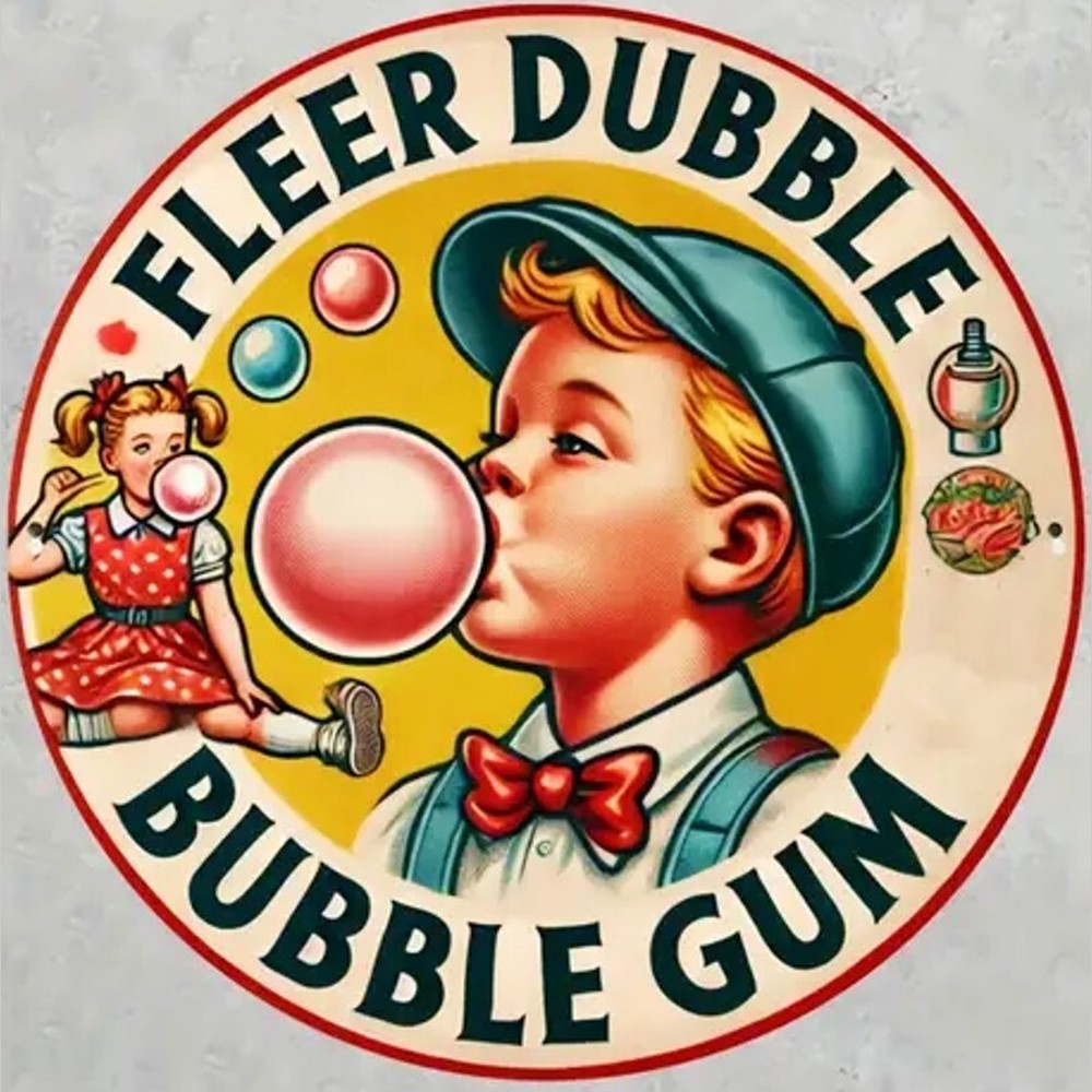 Fleer Dubble Bubble Gum Novelty 8" Round Metal Sign NEW! Home & Garden:Home Décor:Plaques & Signs Style Your Walls