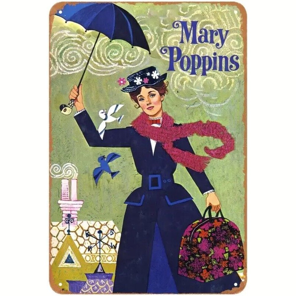 Mary Poppins 8" x 12" Vintage Novelty Metal Sign Home & Garden:Home Décor:Plaques & Signs Style Your Walls
