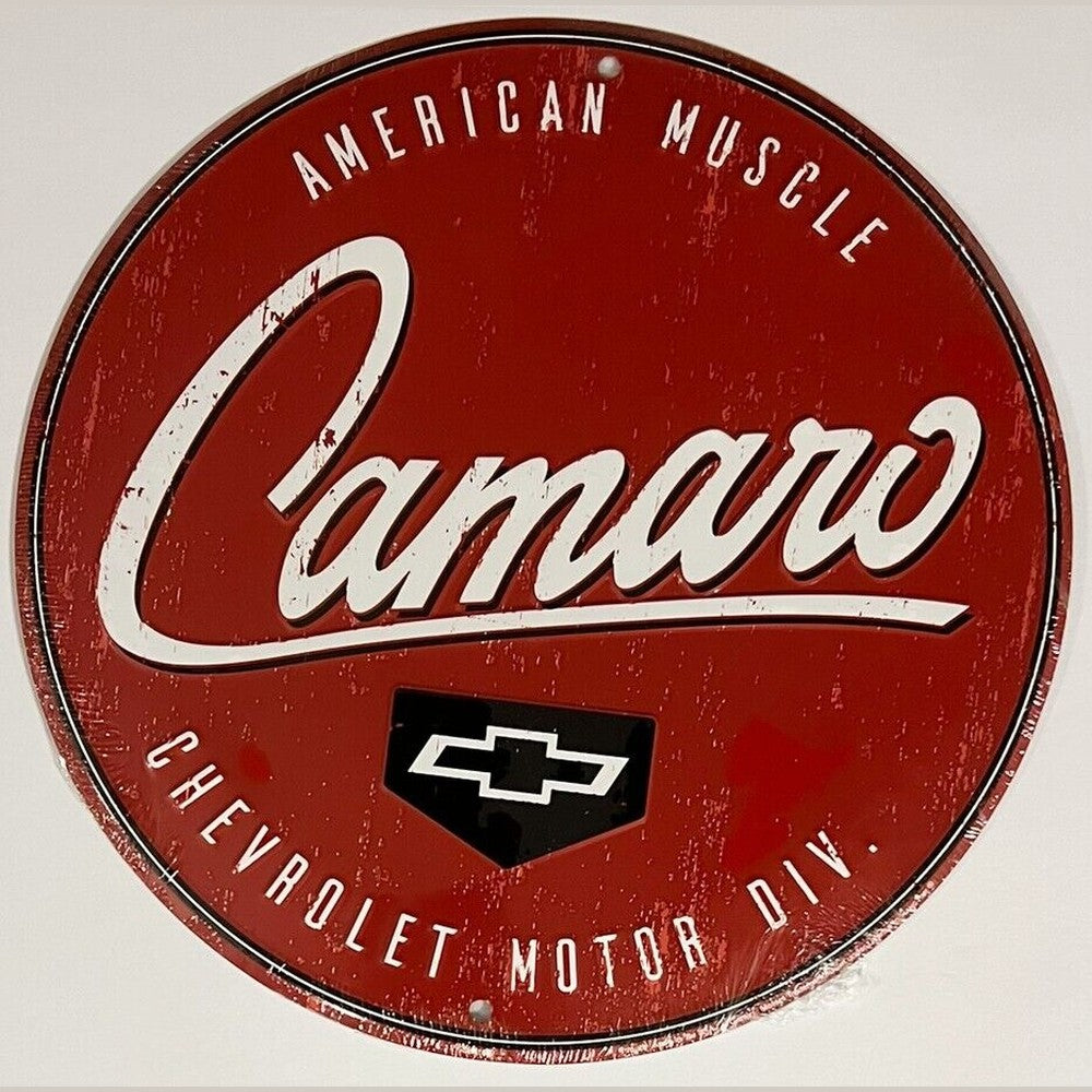 Chevy Camaro American Muscle Embossed Licensed 12" Diameter Circular Sign NEW! Home & Garden:Home Décor:Plaques & Signs Style Your Walls