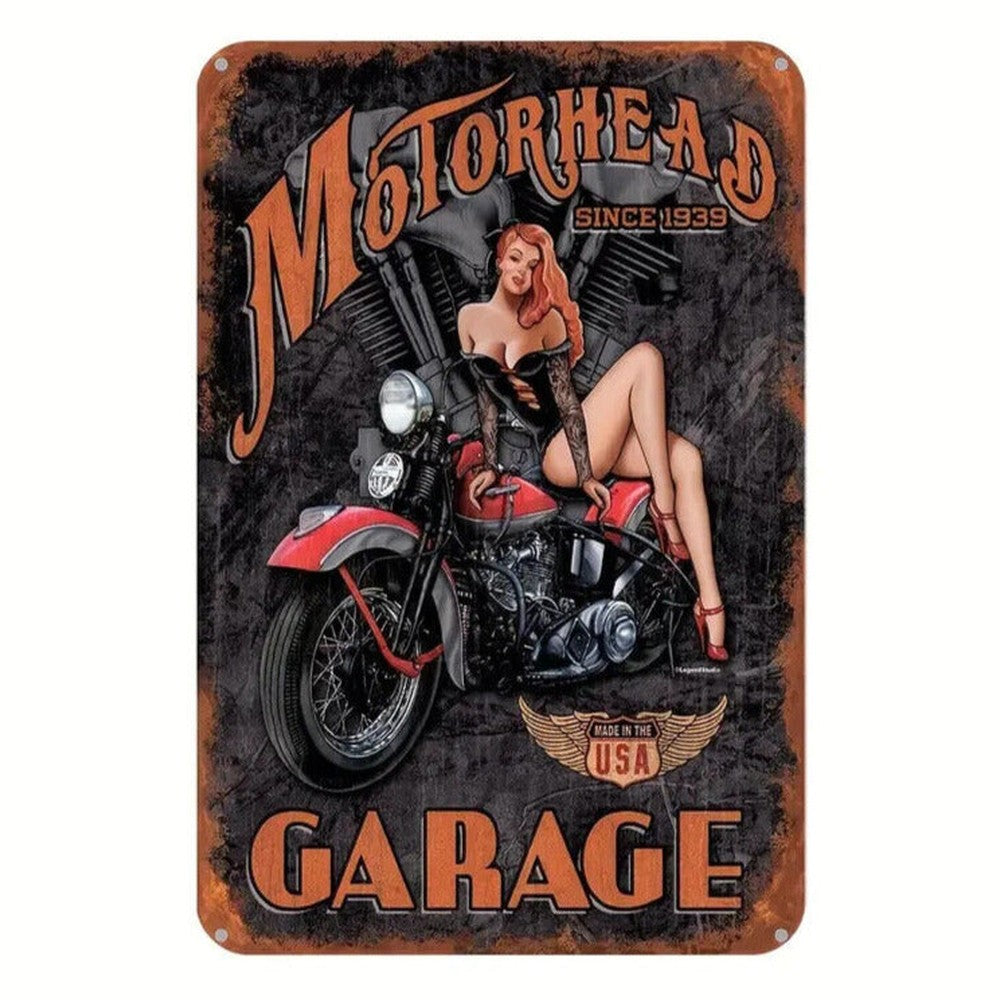 Motorhead Garage Since 1939 Motorcycle 8" x 12" Vintage Novelty metal sign Home & Garden:Home Décor:Plaques & Signs Style Your Walls