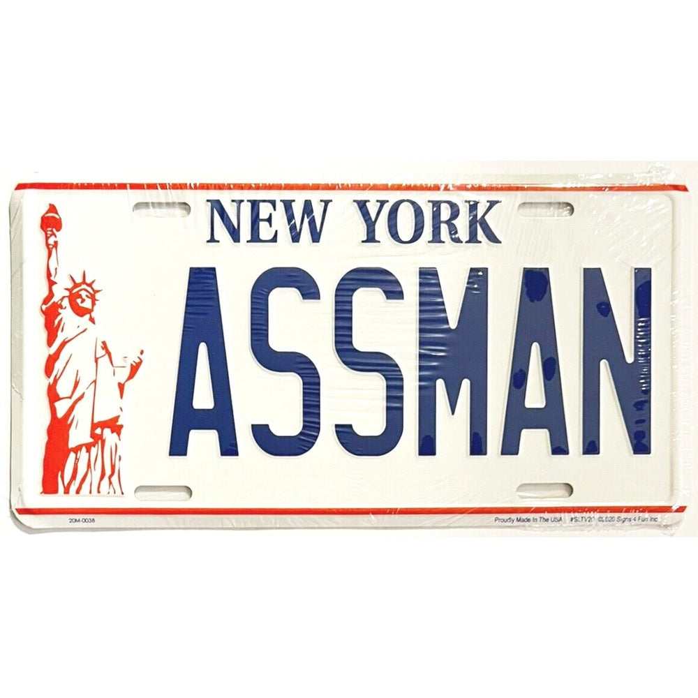 Seinfeld New York AssMan Novelty Embossed Metal License Plate NEW! eBay Motors:Parts & Accessories:Car & Truck Parts & Accessories:Exterior Parts & Accessories:License Plates & Frames Style Your Walls