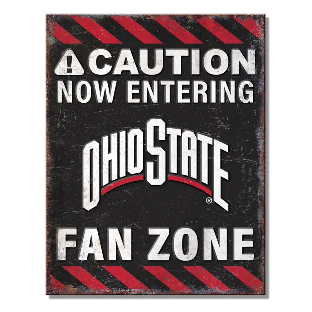 Caution Now Entering Ohio State Fan Zone Licensed Novelty Sign 16" x 12.5" NEW! Home & Garden:Home Décor:Plaques & Signs Style Your Walls