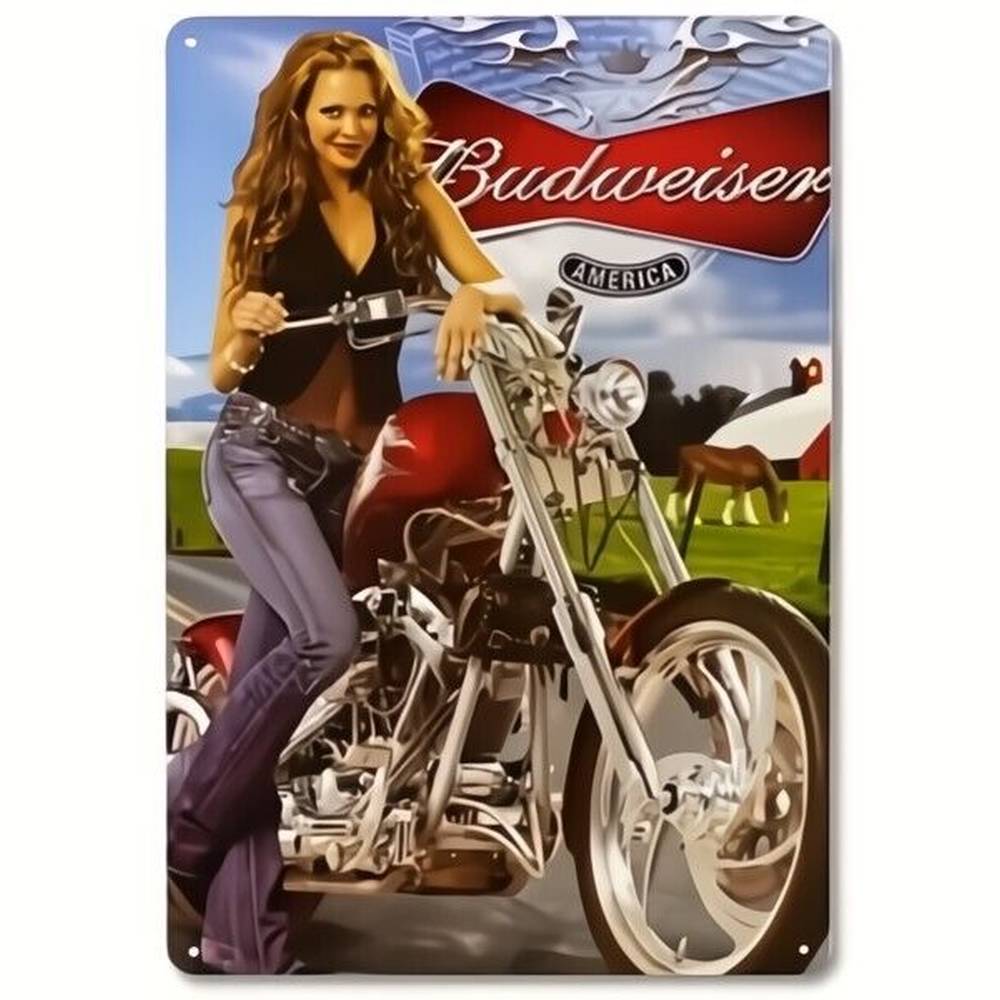 Budweiser America Beer Novelty Metal Sign 8" x 12" Wall Art Home & Garden:Home Décor:Plaques & Signs Style Your Walls