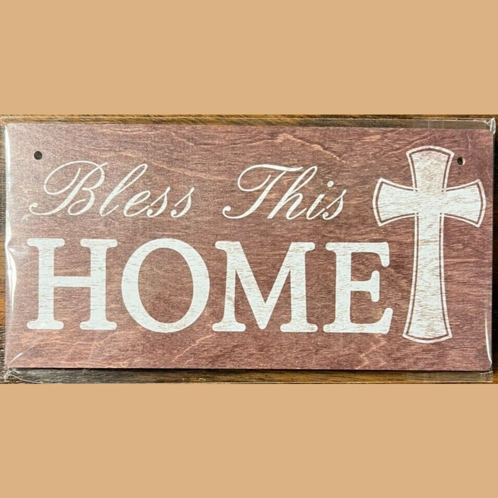 Bless This Home - Wood Sign With Cross Vintage Novelty Sign NEW! Home & Garden:Home Décor:Plaques & Signs Style Your Walls