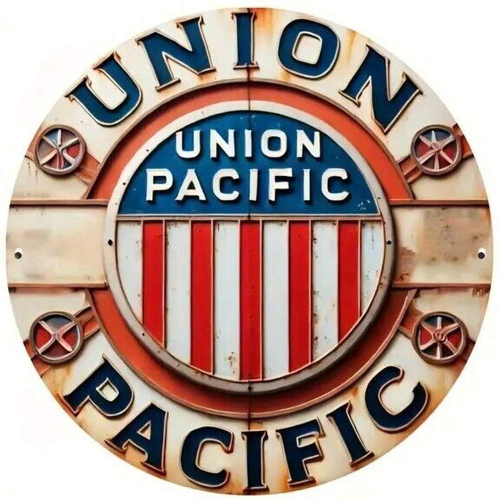 Union Pacific Railroad Novelty 8" Round Metal Sign NEW! Home & Garden:Home Décor:Plaques & Signs Style Your Walls