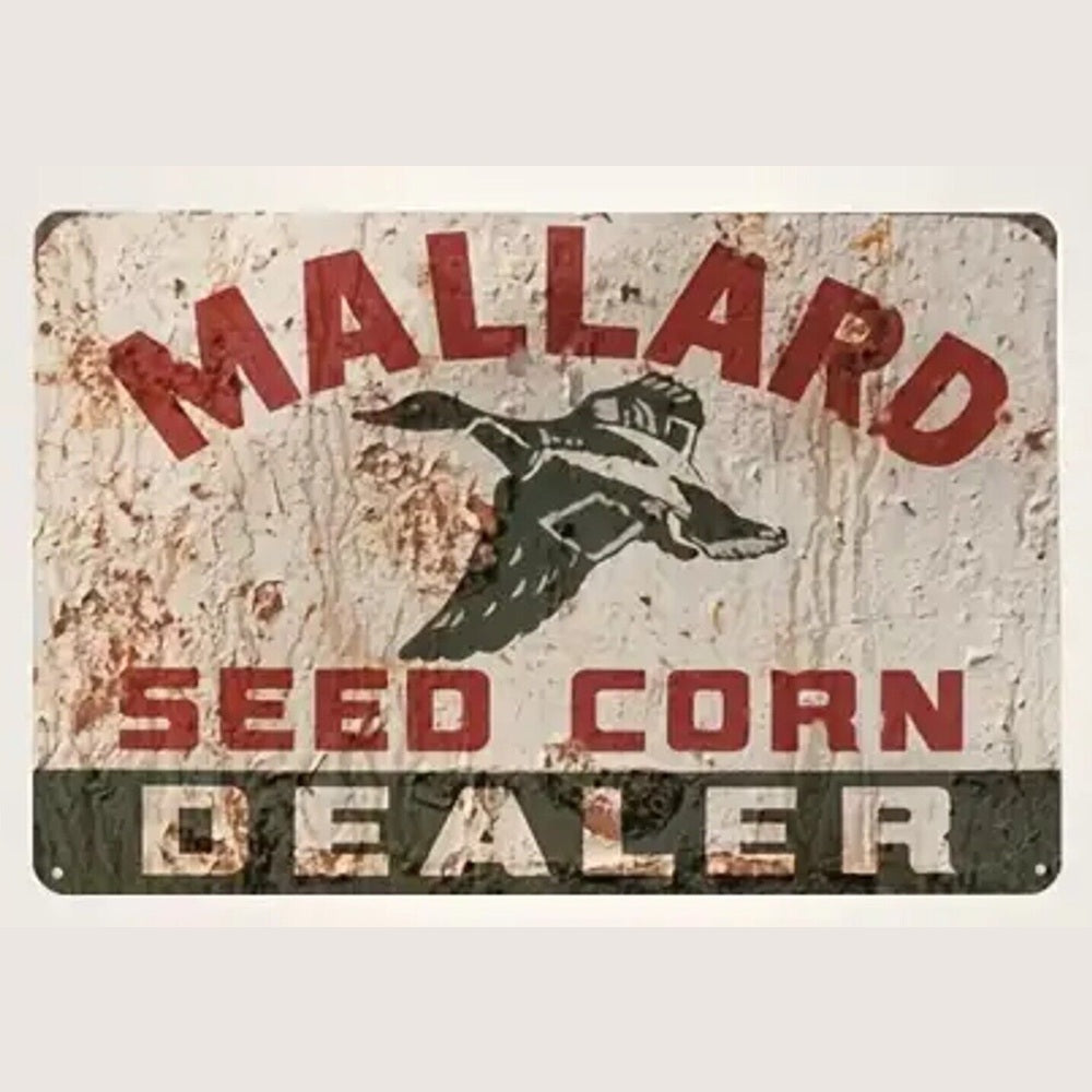 Mallard Seed Corn Dealer Vintage Novelty Metal Sign 12" x 8" Wall Art Home & Garden:Home Décor:Plaques & Signs Style Your Walls