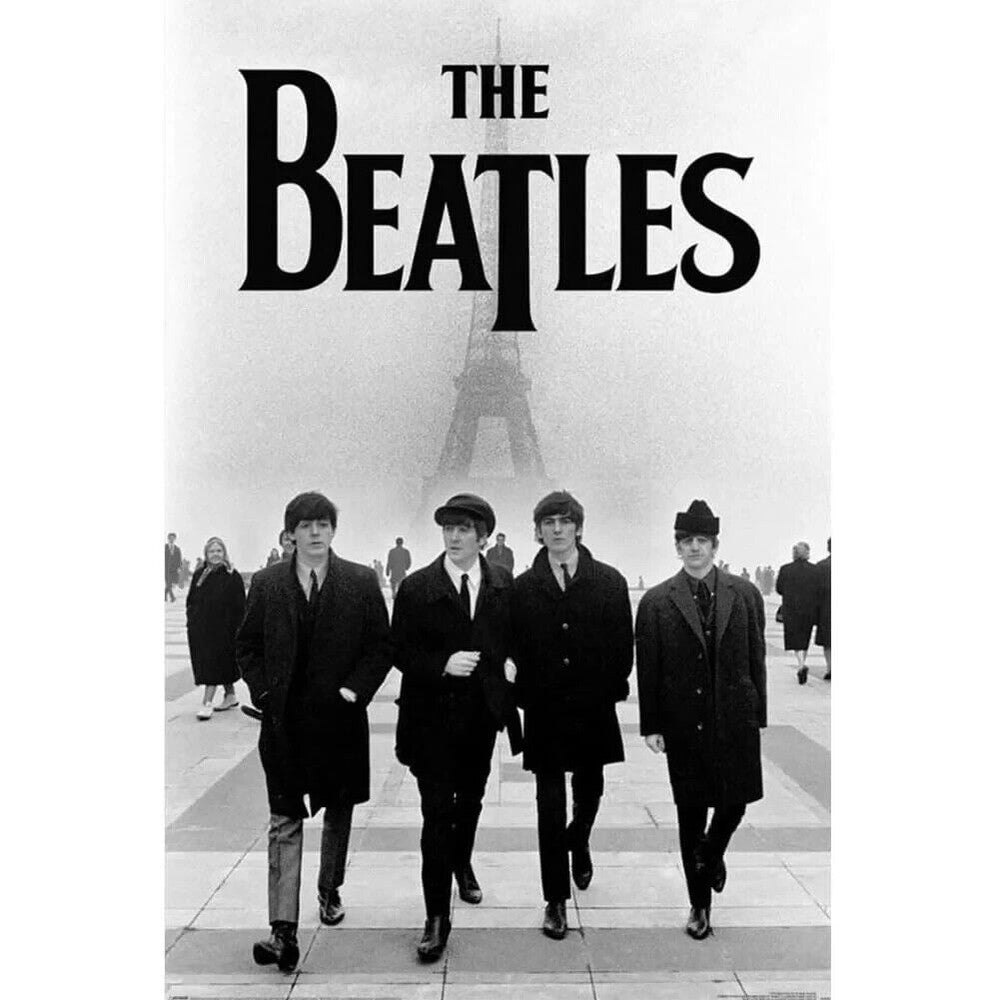 The Beatles Black & White Eiffel Tower Poster 24" x 36" New! Art:Art Posters Style Your Walls