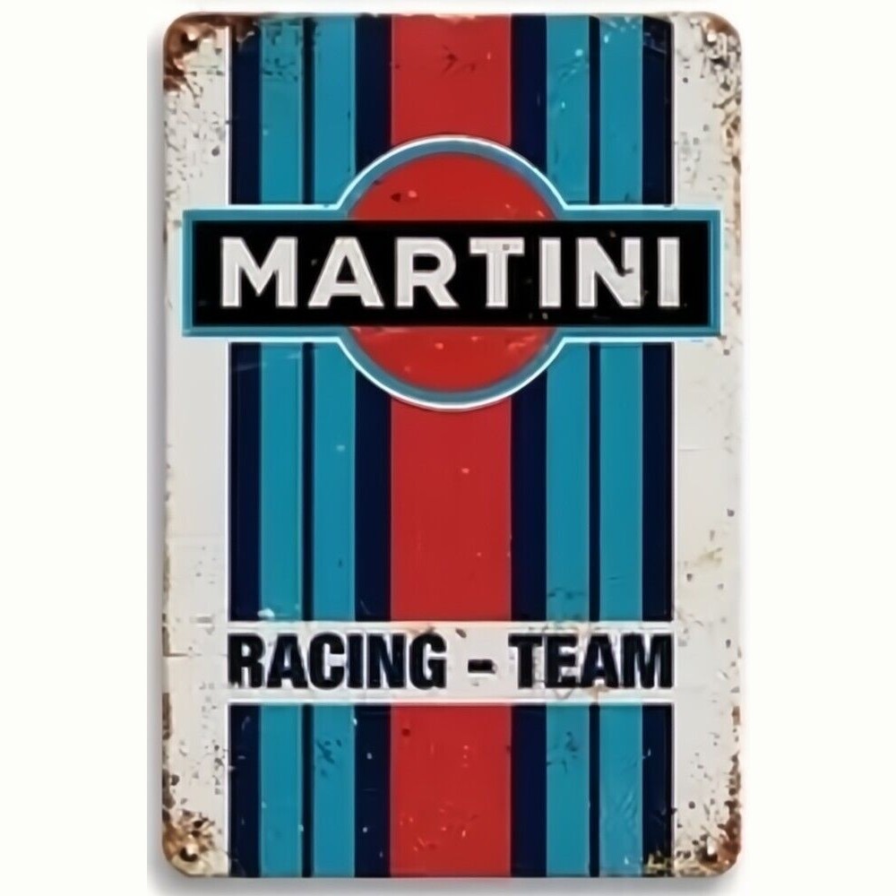 Martini Racing Team Vintage Novelty Metal Sign 8" x 12" Wall Art Home & Garden:Home Décor:Plaques & Signs Style Your Walls