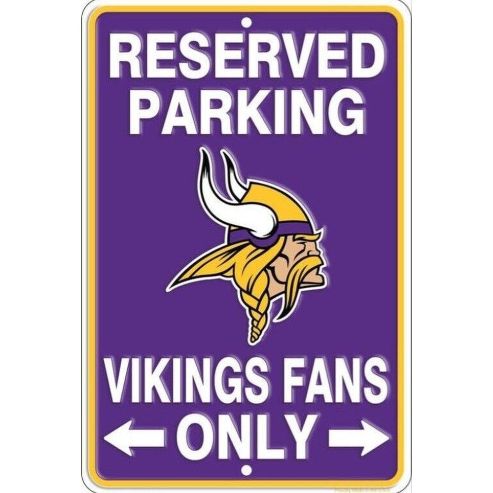 Reserved Parking Vikings Fans Only Embossed Metal Licensed Sign 8" x 12" Home & Garden:Home Décor:Plaques & Signs Style Your Walls