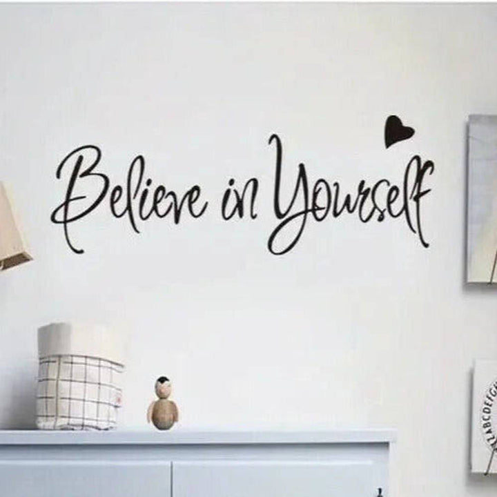 "Believe In Yourself" Inspirational Wall Decal 7.8" x 23.62" NEW! Home & Garden:Home Décor:Decals, Stickers & Vinyl Art Style Your Walls
