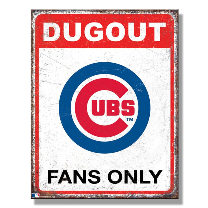 Dugout Chicago Cubs Fans Only Licensed Metal Sign 16" x 12.5" Home & Garden:Home Décor:Plaques & Signs Style Your Walls