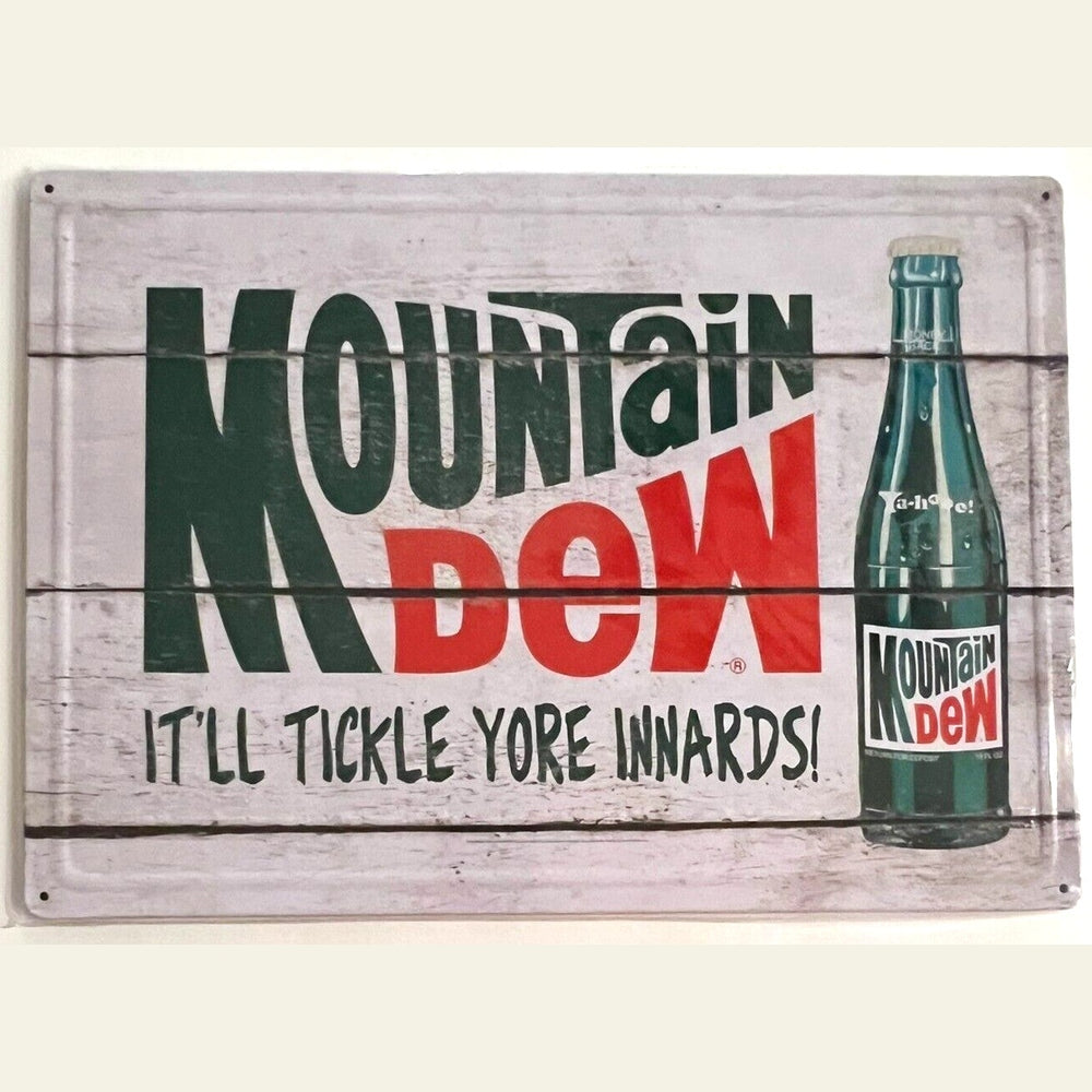 Mountain Dew Licensed Vintage Novelty Hem Wrapped Embossed Sign 17" x 12" NEW! Home & Garden:Home Décor:Plaques & Signs Style Your Walls