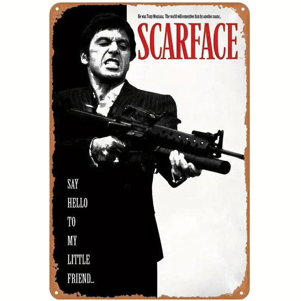 Scarface Say Hello To My Little Friend Novelty Metal Sign 12" x 8" Wall Art Home & Garden:Home Décor:Plaques & Signs Style Your Walls