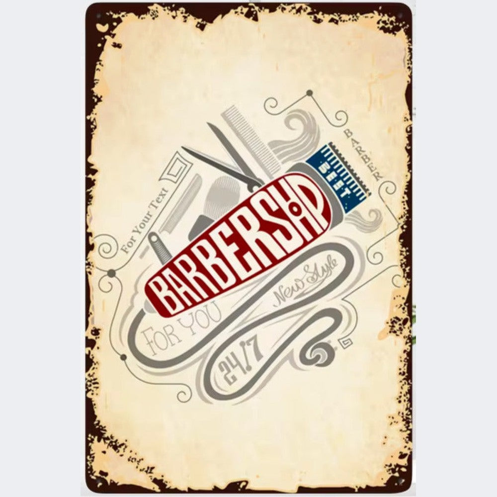 Best Barber Shop Vintage Novelty Metal Sign 12" x 8" Wall Art Home & Garden:Home Décor:Plaques & Signs Style Your Walls
