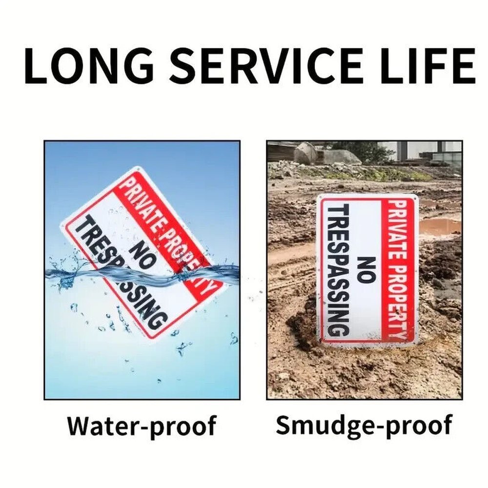 Private Property No Trespassing Rigid Aluminum Sign, 10" x 7" NEW! Home & Garden:Home Décor:Plaques & Signs Style Your Walls