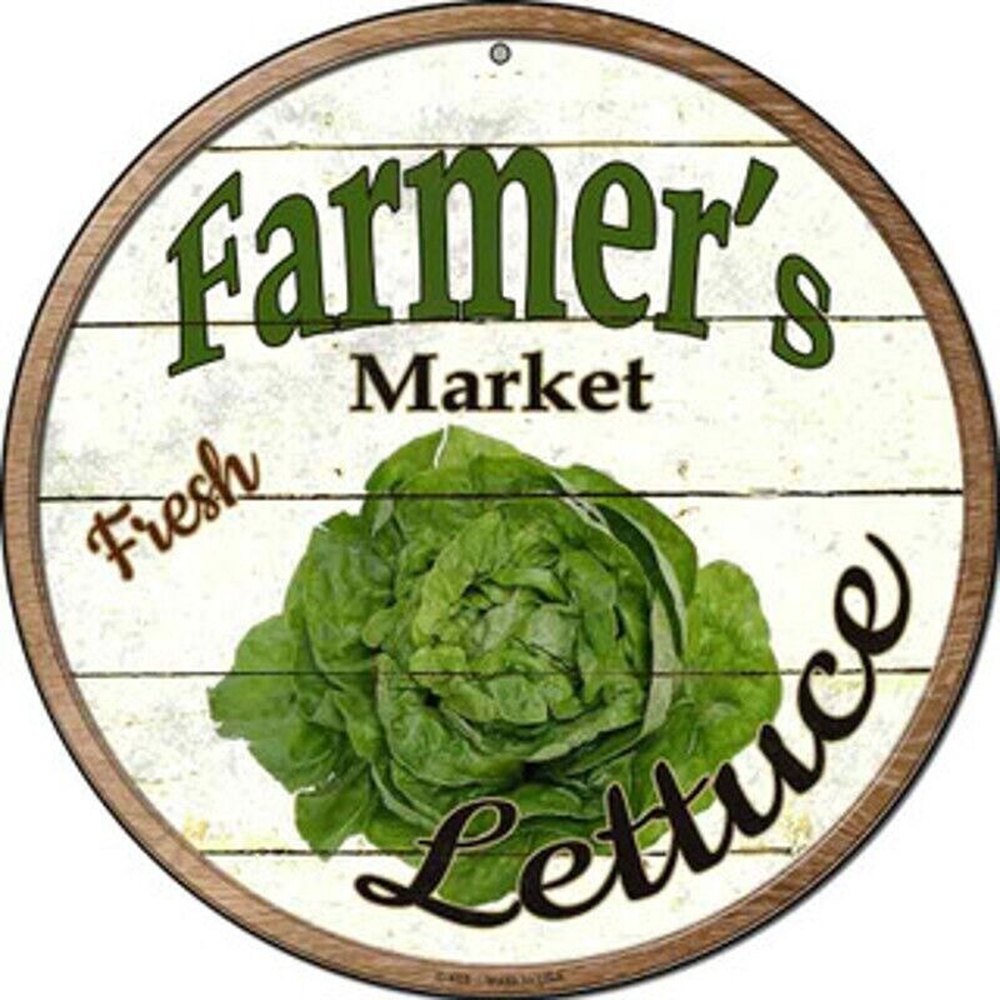 Farmer's Market Fresh Lettuce Novelty 8" Metal Circular Sign NEW! Home & Garden:Home Décor:Plaques & Signs Style Your Walls