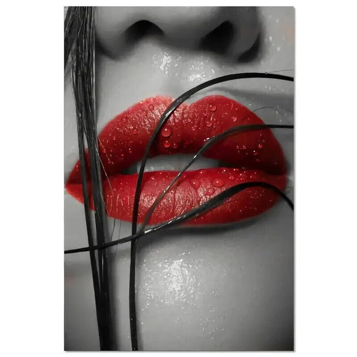 Modern Art, Sexy Red Lips Artistic Canvas Print 12" x 18" NEW! Home & Garden:Home Décor:Posters & Prints Style Your Walls