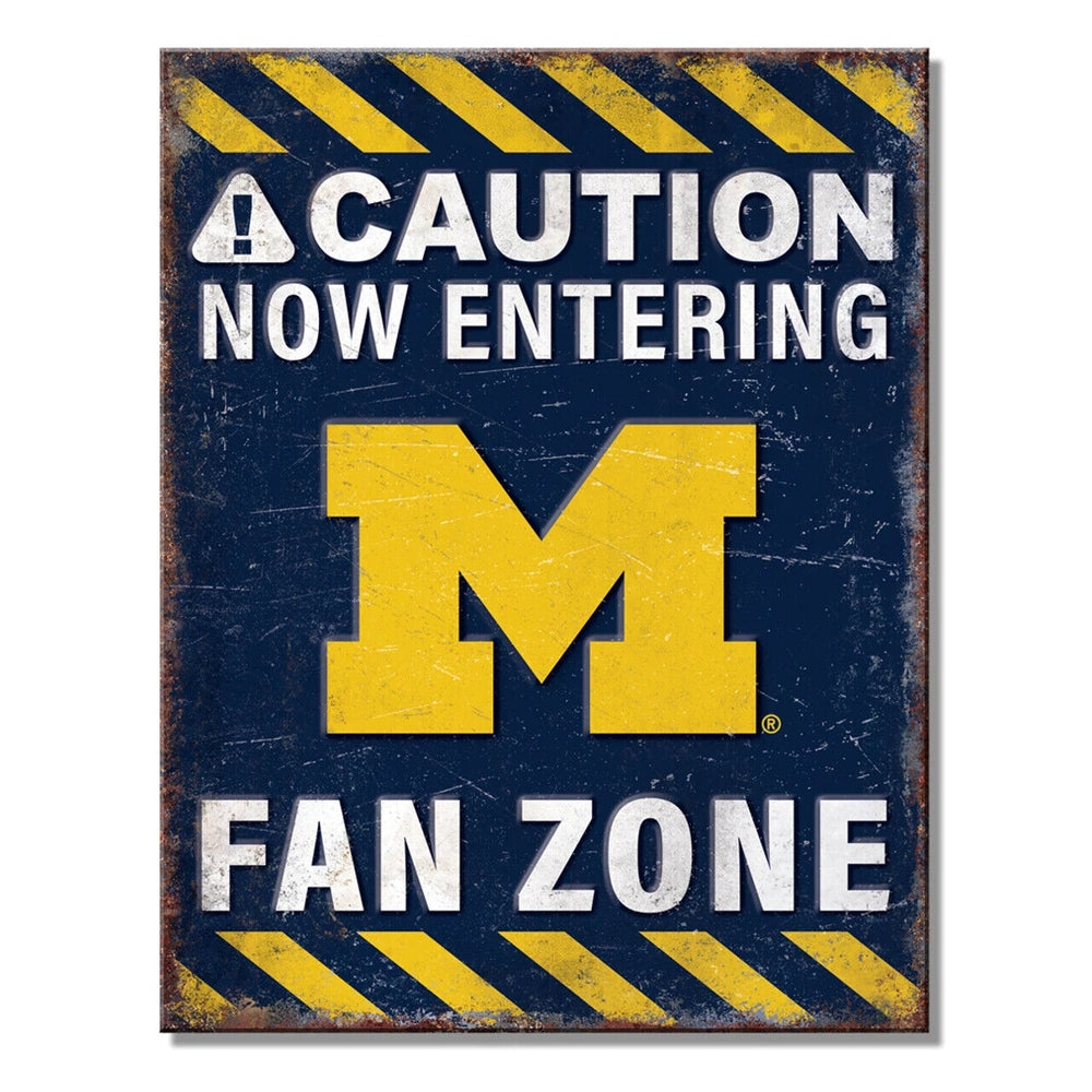 Caution Now Entering Michigan Fan Zone Licensed Novelty Sign 16" x 12.5" NEW! Home & Garden:Home Décor:Plaques & Signs Style Your Walls