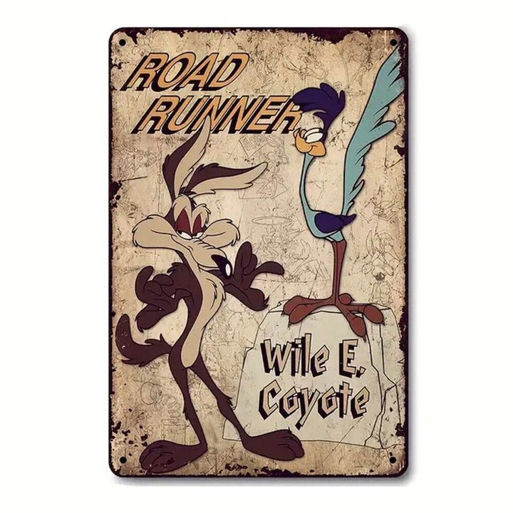 Road Runner Wile E. Coyote Novelty metal sign, 12 x 8 Wall Art Home & Garden:Home Décor:Plaques & Signs Style Your Walls