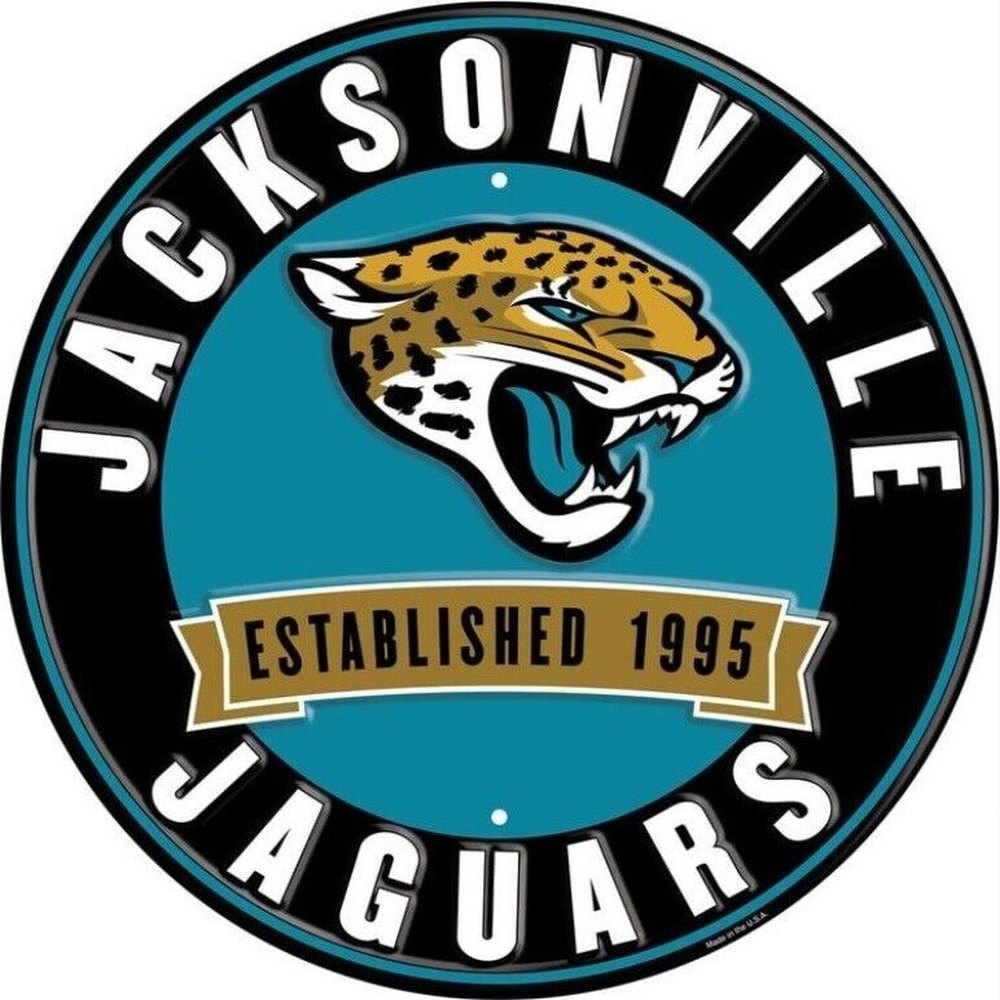 Jacksonville Jaguars NFL Licensed Embossed 12" Diameter Circular Sign NEW! Sports Mem, Cards & Fan Shop:Fan Apparel & Souvenirs:Football-NFL Style Your Walls