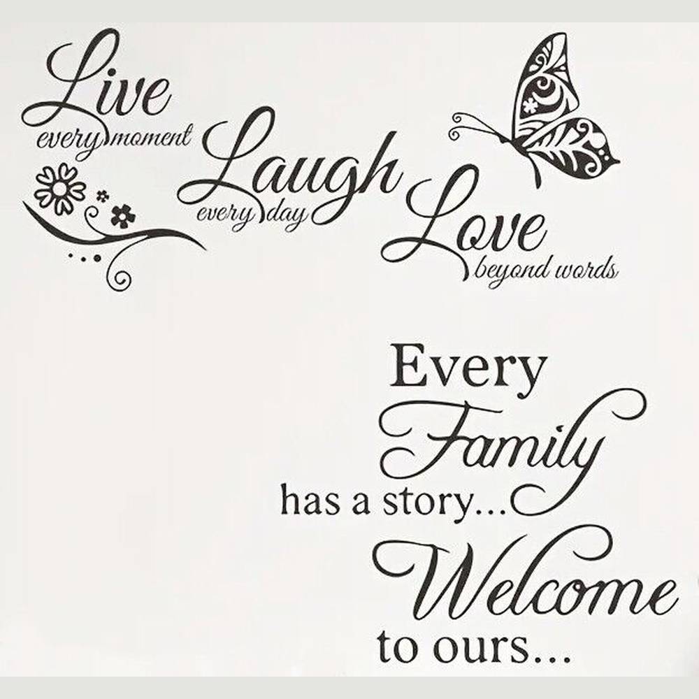 Every Family Has A Story And Live Laugh Love Wall Decals 11.8" x 23.6" Home & Garden:Home Décor:Decals, Stickers & Vinyl Art Style Your Walls