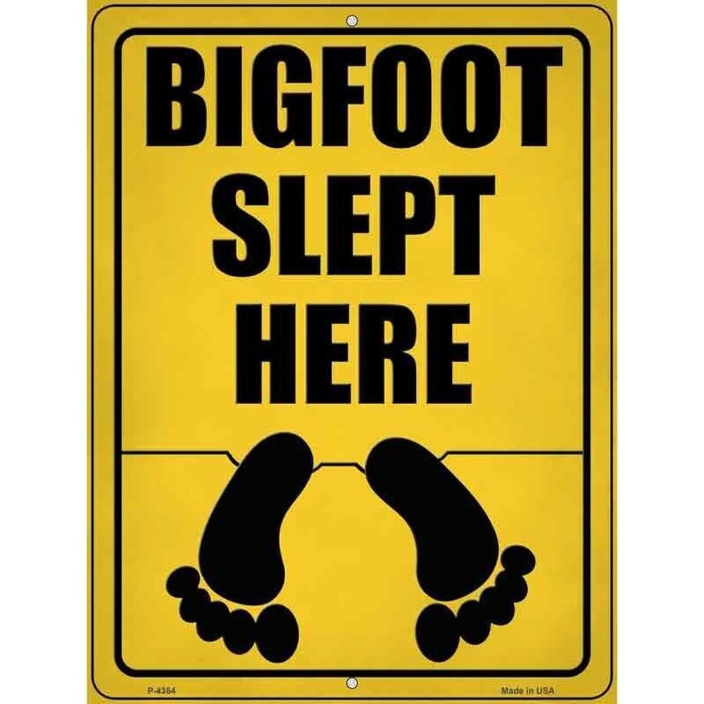 Bigfoot Slept Here 9" x 12" Novelty Metal Parking Sign Home & Garden:Home Décor:Plaques & Signs Style Your Walls