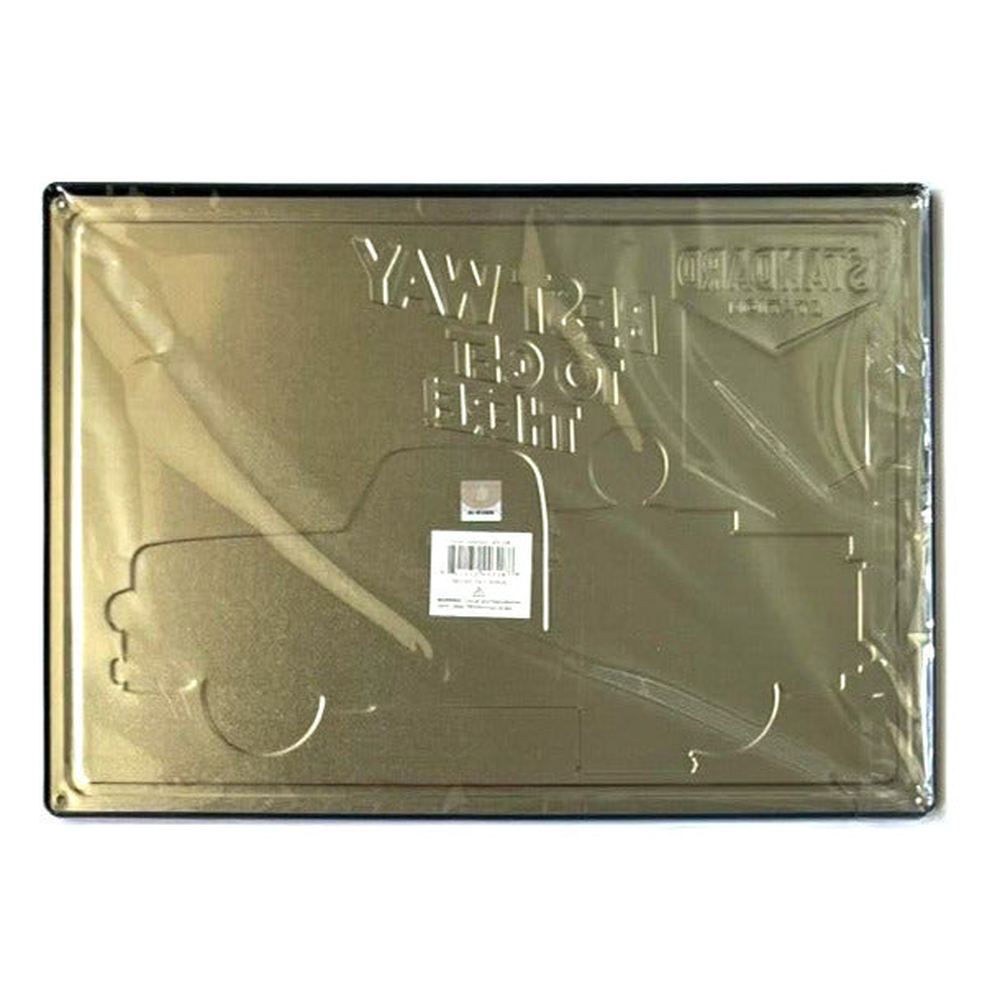 Standard Station Chevron Gasoline Novelty Hem Wrapped Embossed Sign 17" x 12" Home & Garden:Home Décor:Plaques & Signs Style Your Walls