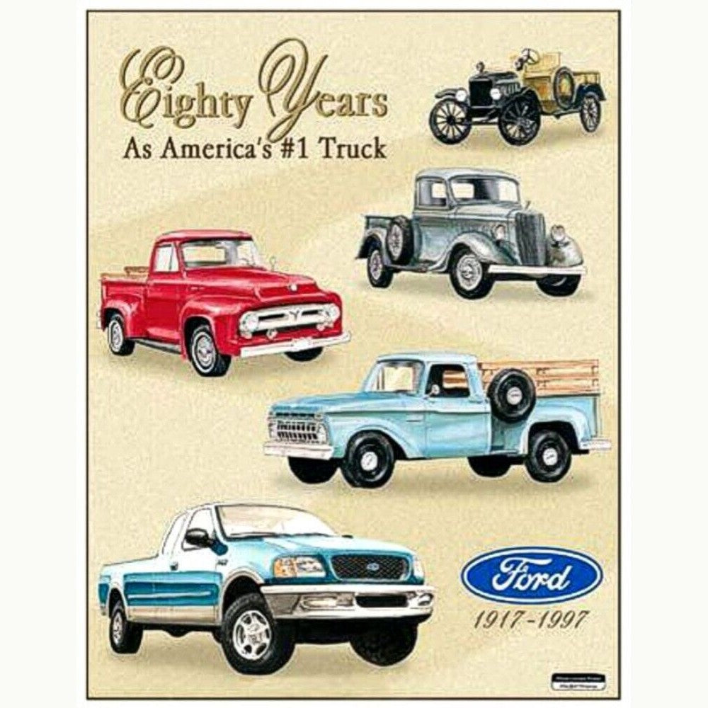 Ford Trucks Eighty Years As America's #1 Truck 16" x 12.5" Licensed Sign Home & Garden:Home Décor:Plaques & Signs Style Your Walls