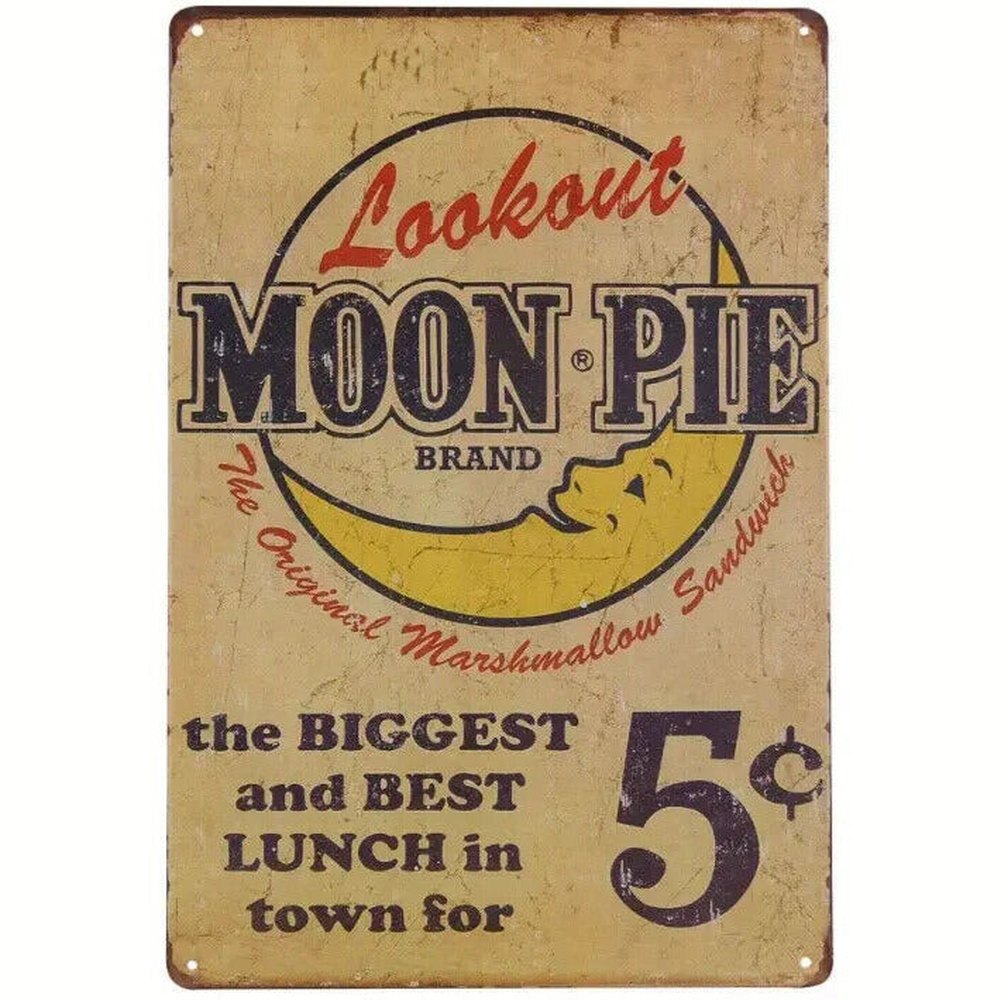 Look Out Moon Pie 5 Cents Vintage Novelty Metal Sign 12 x 8 Wall Art Home & Garden:Home Décor:Plaques & Signs Style Your Walls