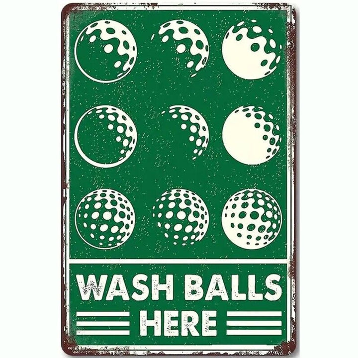 Golf "Wash Balls Here" Vintage Novelty Metal Sign 12" x 8" Wall Art Home & Garden:Home Décor:Plaques & Signs Style Your Walls