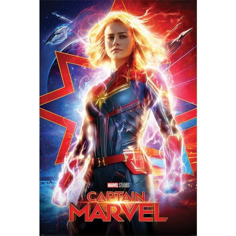 Captain Marvel Licensed Movie Poster 24" x 36" New! Art:Art Posters Style Your Walls