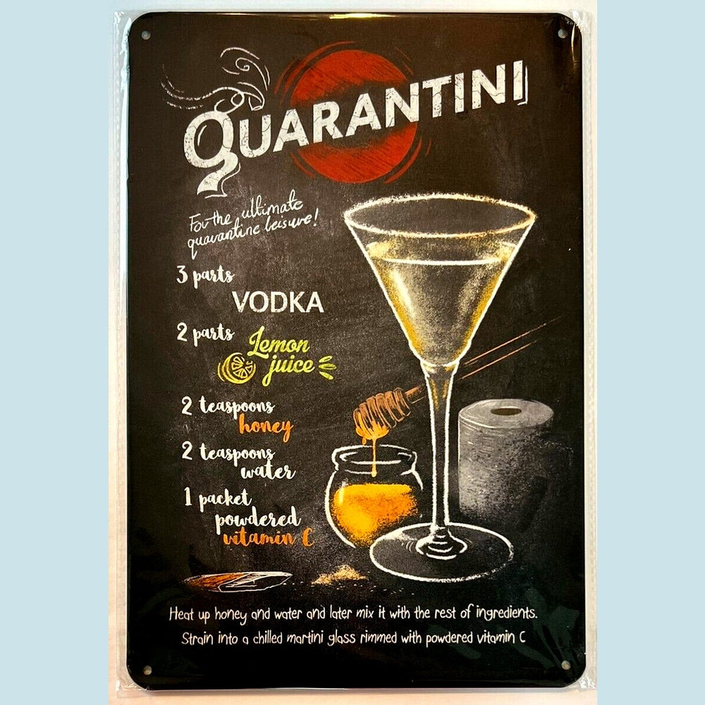 Quarantini Cocktail and Drink Mix Recipe Collection 12" x 8" Wall Art Home & Garden:Home Décor:Plaques & Signs Style Your Walls