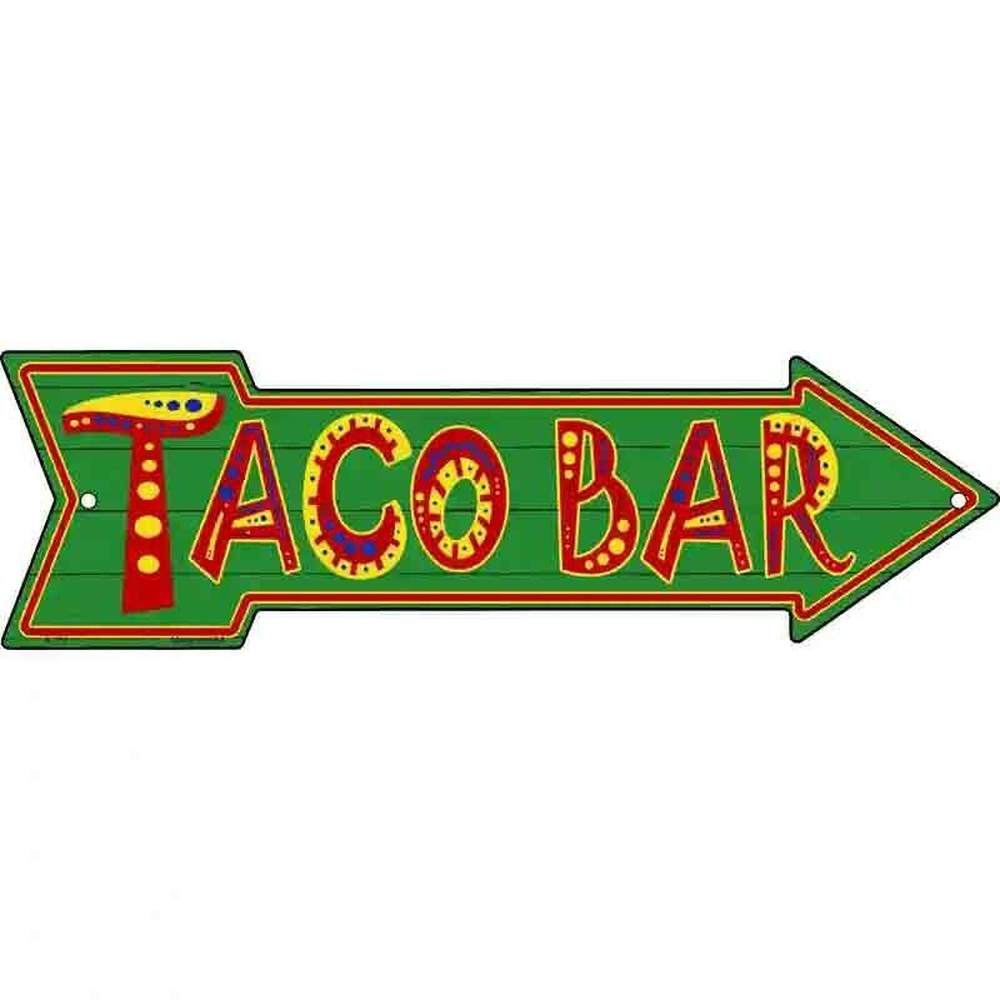 Taco Bar Metal Arrow Sign 17" x 5" NEW! Home & Garden:Home Décor:Plaques & Signs Style Your Walls