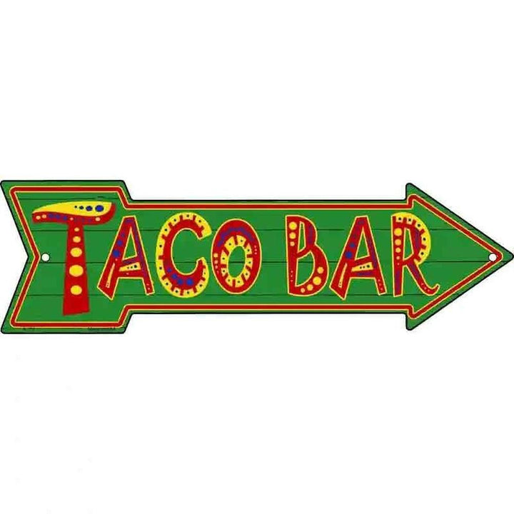 Taco Bar Metal Arrow Sign 17" x 5" NEW! Home & Garden:Home Décor:Plaques & Signs Style Your Walls