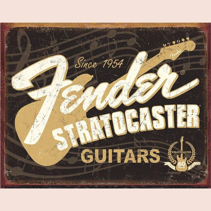Fender Stratocaster Guitars Since 1954 Licensed Metal Sign 16" x 12.5" Home & Garden:Home Décor:Plaques & Signs Style Your Walls