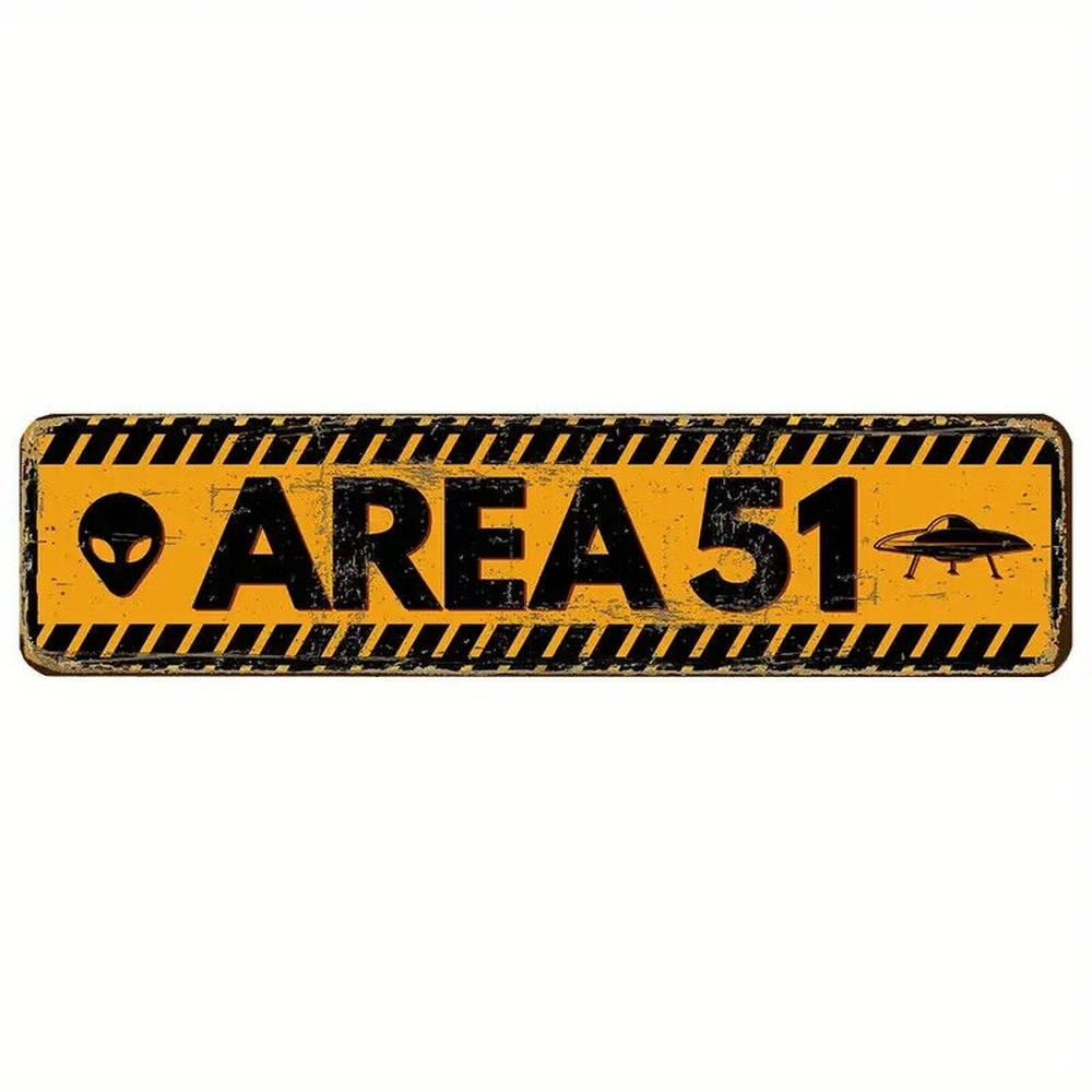 Area 51 Vintage Novelty Metal Sign 16in x 4in Wall Art Home & Garden:Home Décor:Plaques & Signs Style Your Walls