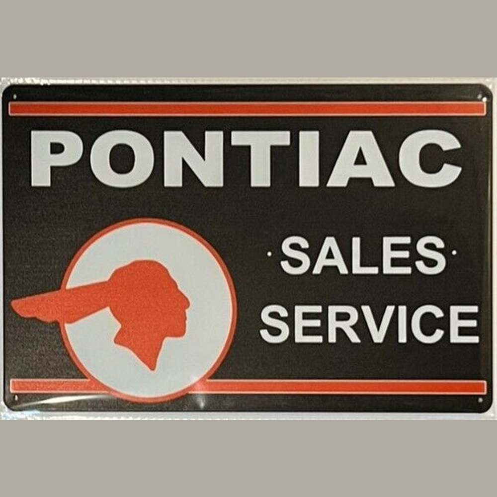 Pontiac Sales Service General Motors Novelty Metal Sign 8" x 12" Wall Art Home & Garden:Home Décor:Plaques & Signs Style Your Walls
